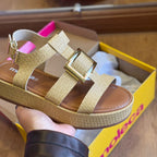 Sandália Moleca Napa Tresse Detalhe Dourado 5553.103