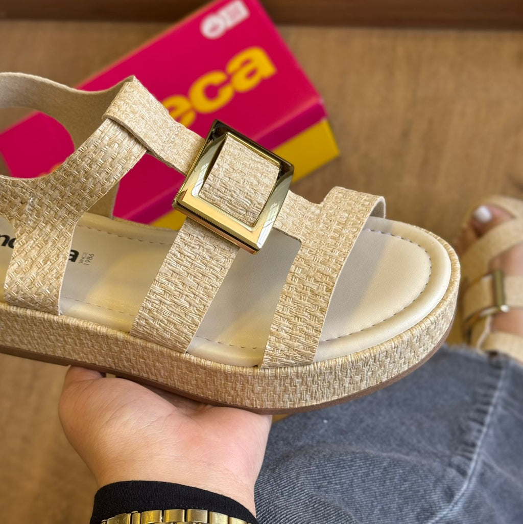 Sandália Moleca Napa Tresse Detalhe Dourado 5553.103