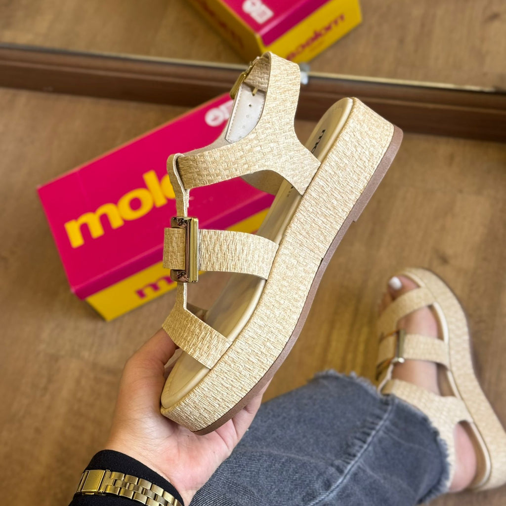 Sandália Moleca Napa Tresse Detalhe Dourado 5553.103
