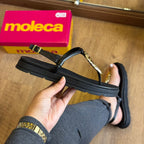 Sandália Moleca Detalhe Dourado de Folha 5490.122