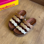 Sandália Moleca Papete com Pequenos Detalhes 5500.108