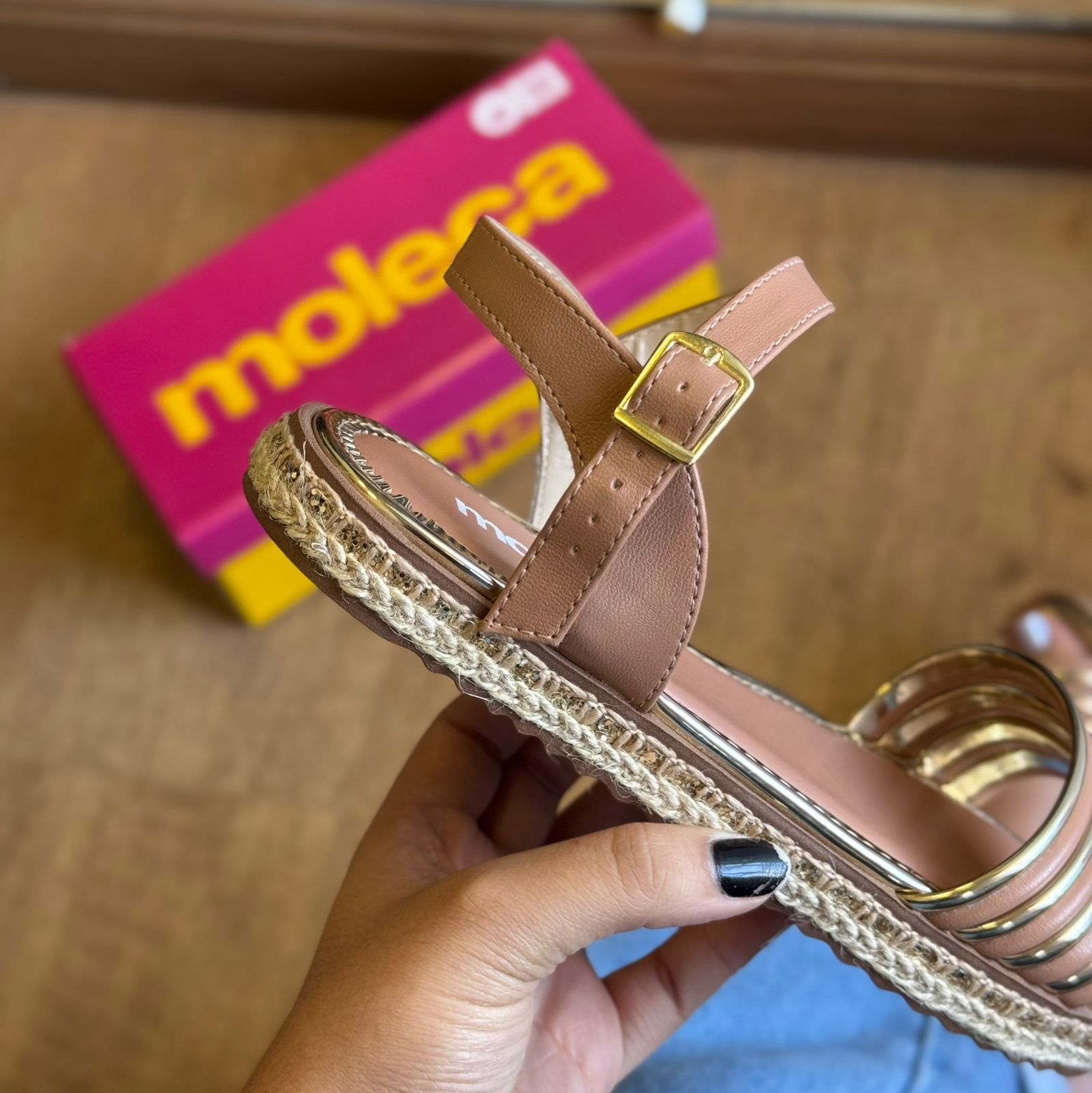 Sandália Moleca Detalhe Palha 5413.1334