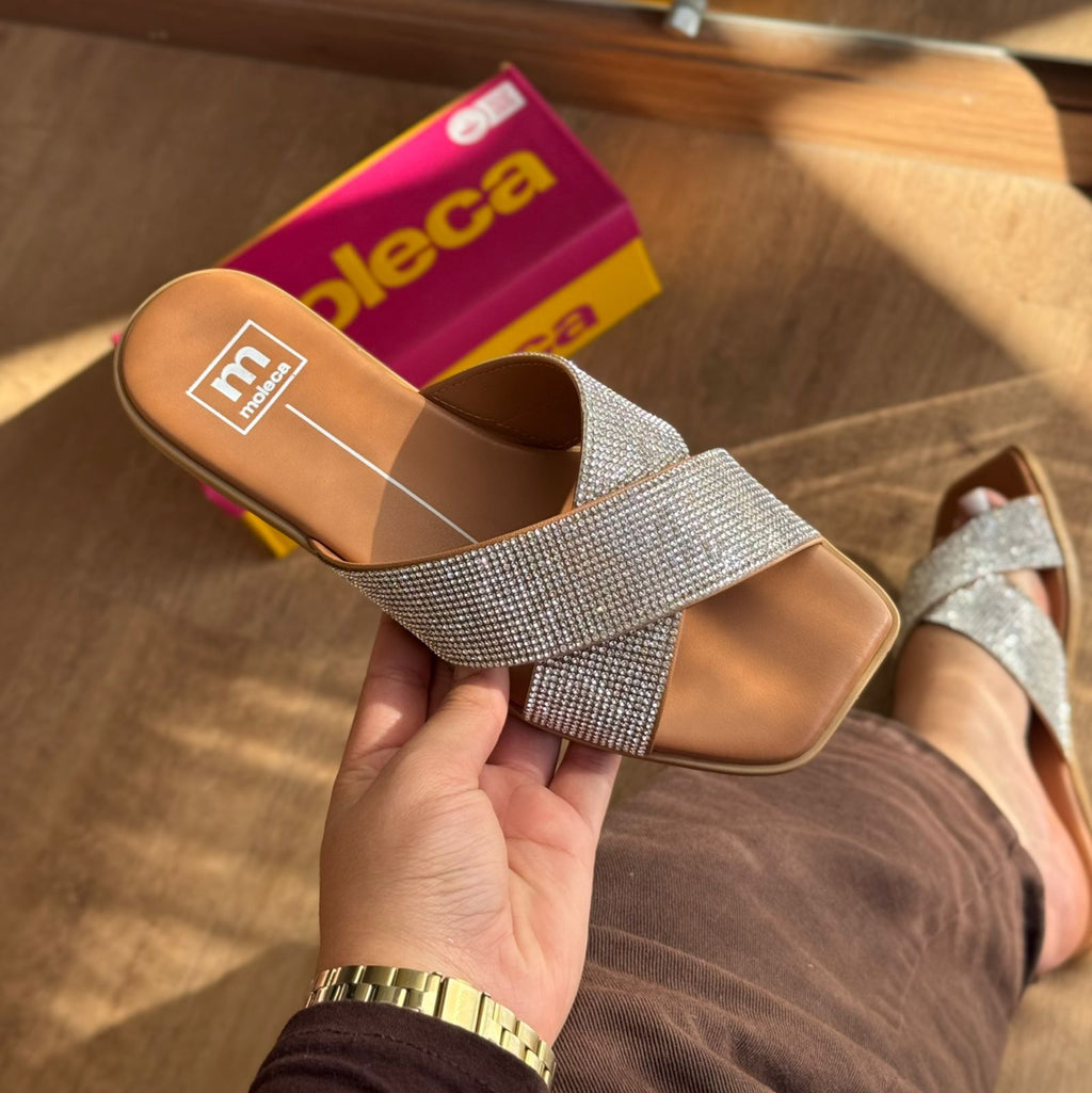 Sandália Moleca Rasteirinha Tiras Cruzadas 5560.105