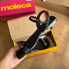 Sandália Moleca Rasteira Detalhe Circular Dourado 5462.143